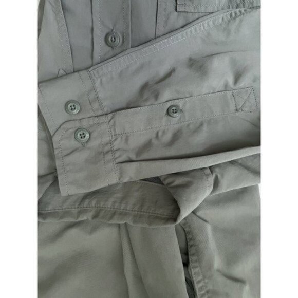 Eddie Bauer Travex Long Sleeve Button Down Olive Green Shirt Men’s TL - Picture 6 of 9